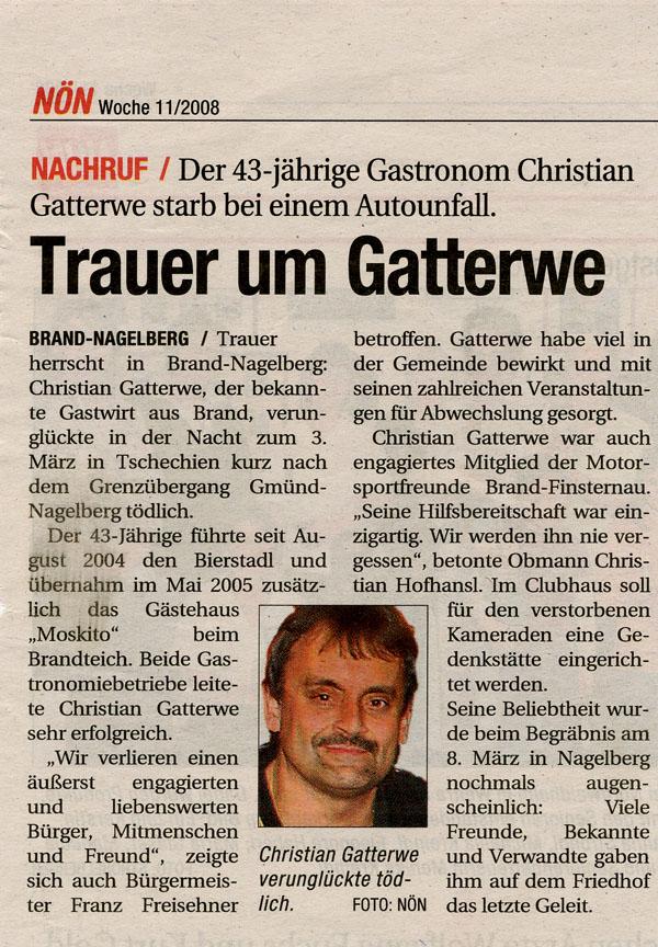 Trauer um Gatterwe