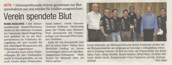 Verein spendete Blut